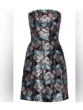 NWT Sachin + Babi Strapless Brocade Mirelle Floral Mini Dress 10